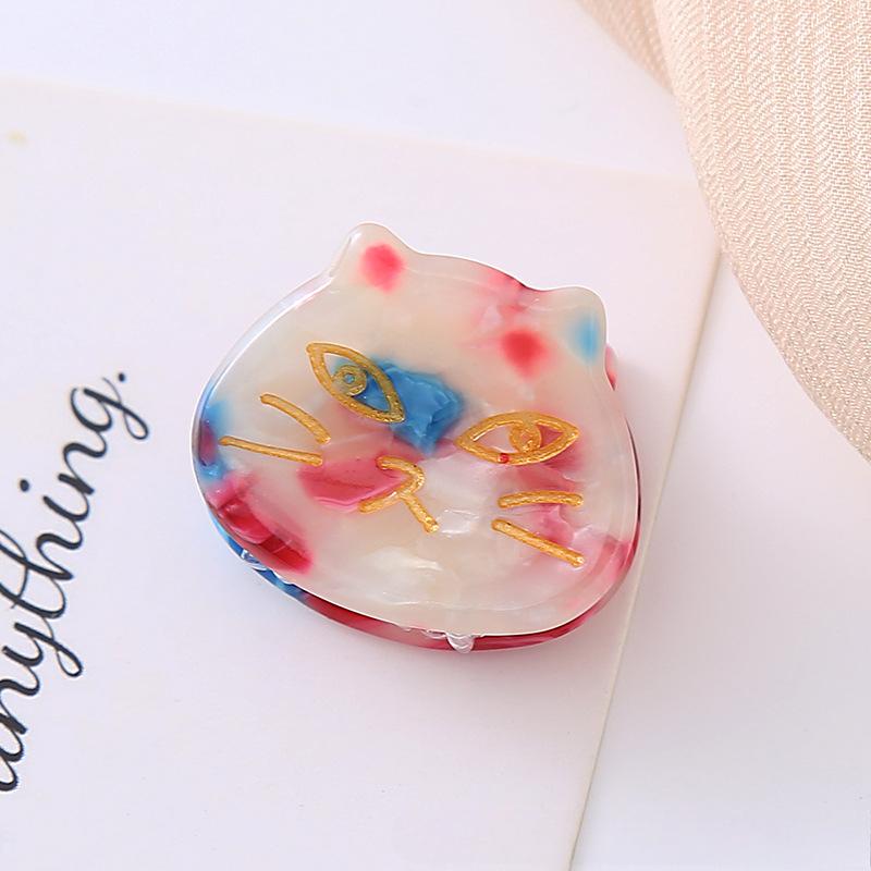 Süße Mini-Katzenkralle, Haarkralle für Frauen und Mädchen, multifunktional, Retro, rutschfeste Haarklammern aus Acryl für dünnes Haar