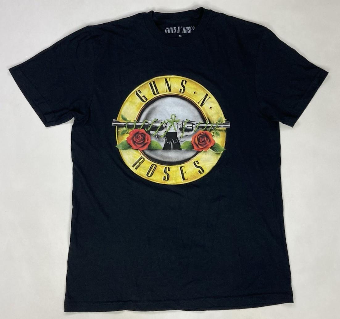 Guns N Roses Logo Graphic T-shirt Men Medium Black Short Sleeve Music XXL