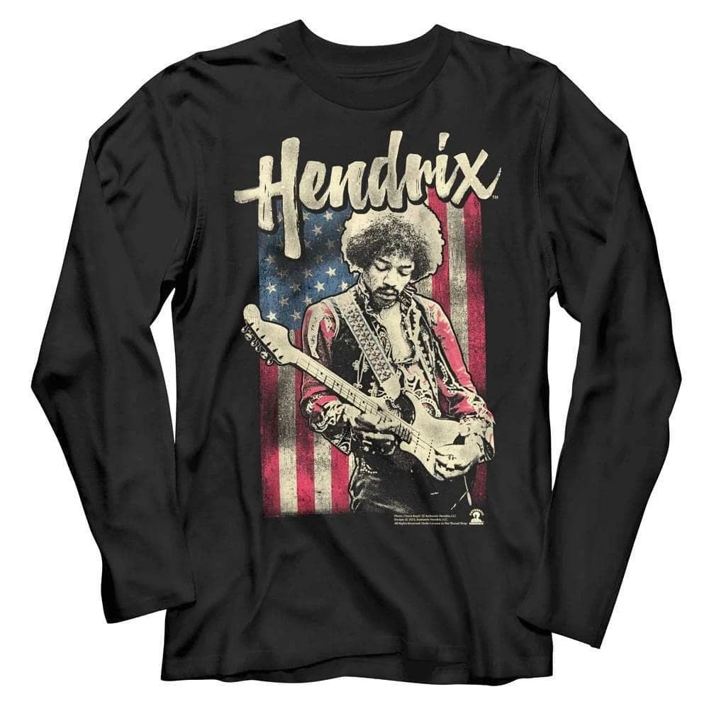 Jimi Hendrix Star Spangled Banner Long Sleeve Men s T-Shirt XL