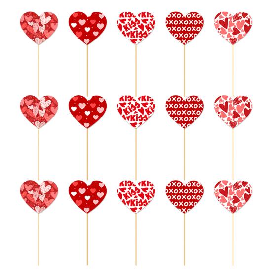 15Pcs Heart Vase Floral Insert Set Valentine's Day Romantic Table Decor for Centerpiece Party Wedding Decoration
