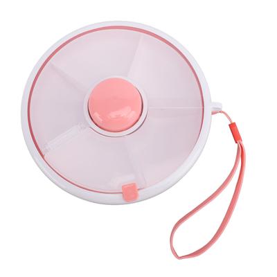 Snack Rotating Container with Lid 5 Compartment Dispenser Leakproof Spill Proof Sealing Kids Fruit