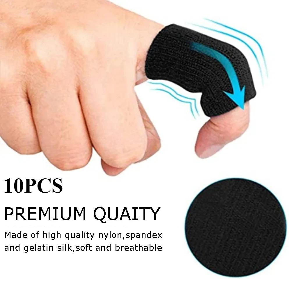 10Pcs Comfortable Sports Finger Brace Splint Sleeve Thumb Support Protector Elastic Breathable Stabilizers for Golf/Basketball..