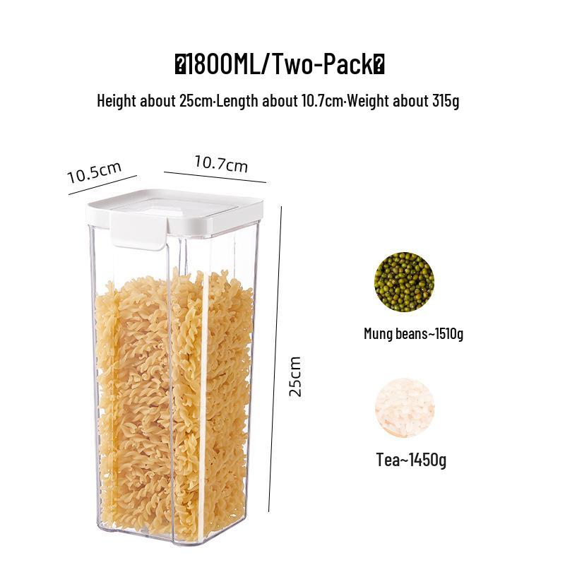 Transparent Airtight Food Storage Jar for Grains & Cereals - Sealed Fresh-Keeping Container with Lid