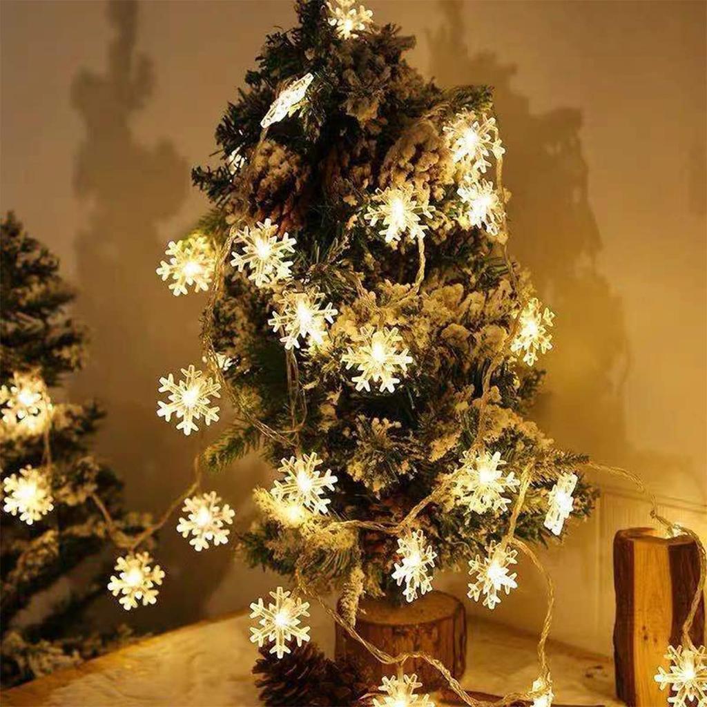 Lanito String Snowflake Warm White Garden USB Christmas Decorative Lights 20 Warm Lights, Design, LED, Indoor/Outdoor Lights, Operated, Lights, (3m,