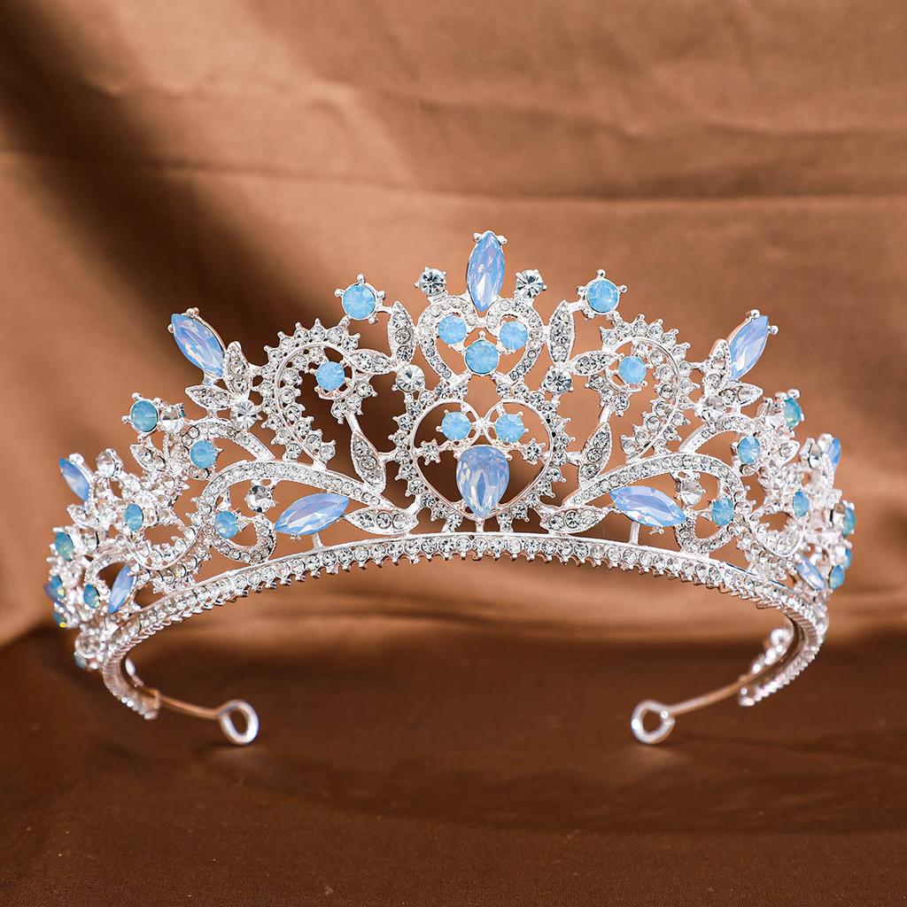 European and American Bridal Tiara Baroque Crown Rhinestone Princess Crown Hair Accessories Wedding Anniversary Style Dress Headband Accessories
