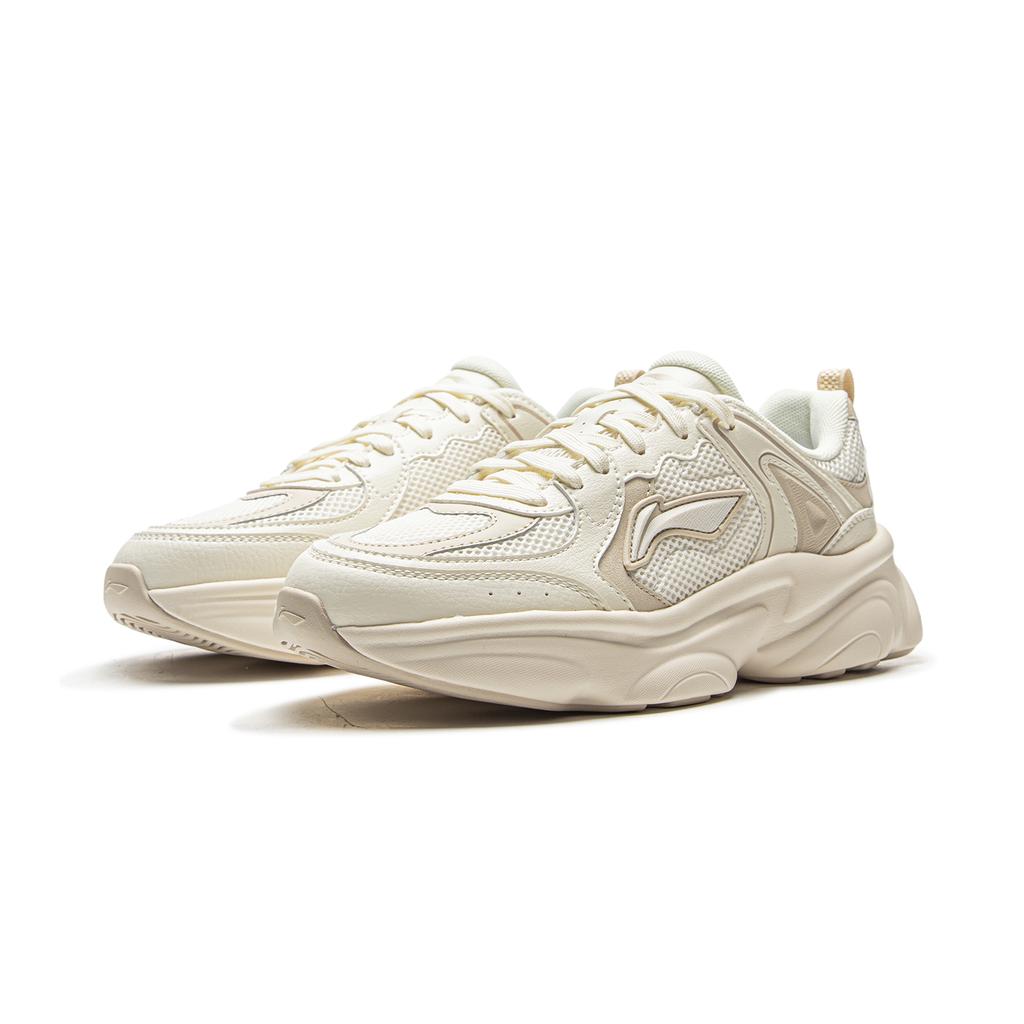 New LiNing Coconut Milk Cushioning, Slip Resistant, Abrasion Resistant Support Low Top Chunky Sneakers Women's Beige AGCV404-1