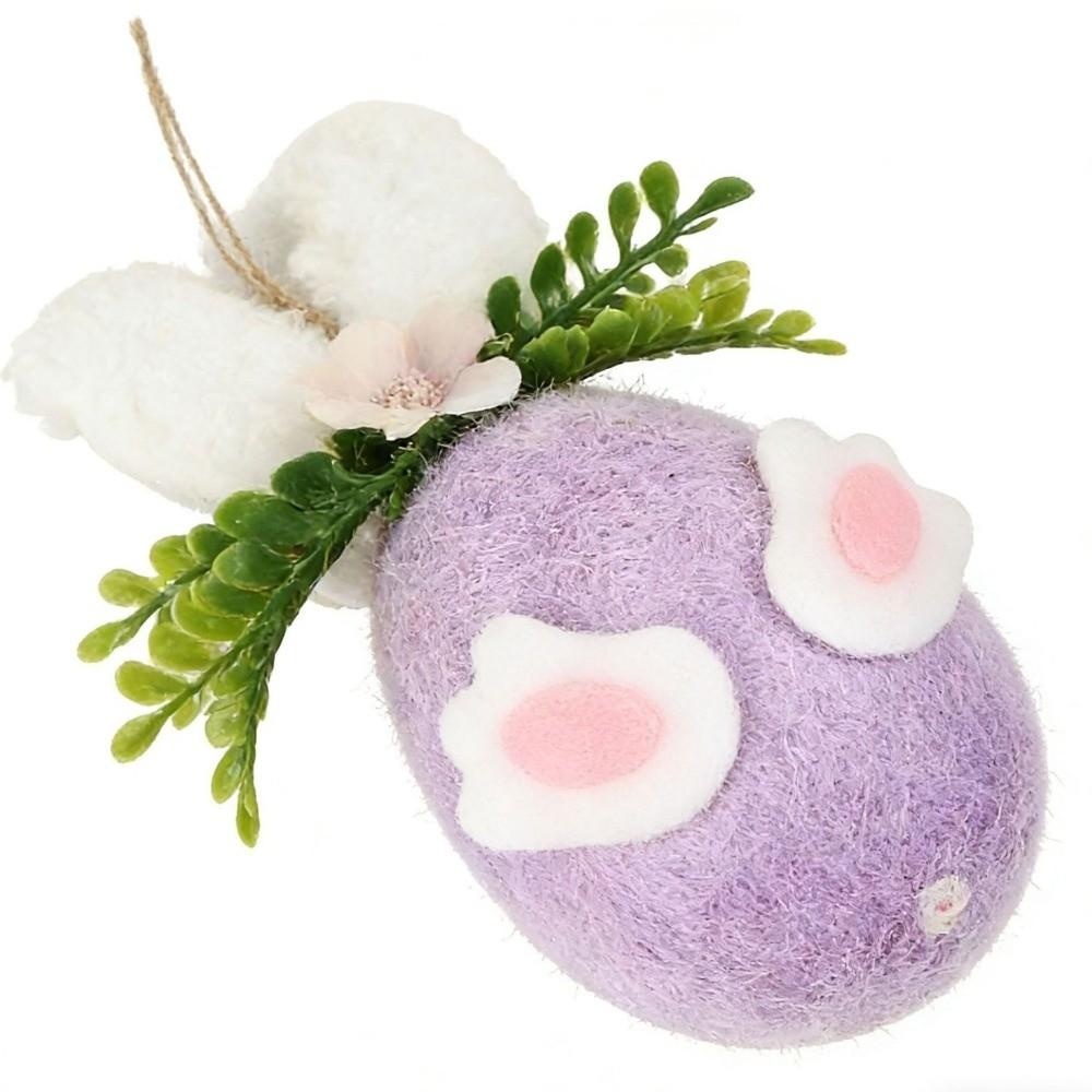 

Colorful Easter Eggs Gift Flower Dot Hanging Flower Egg Felt Egg Pendant Home Decoration фиолетовый