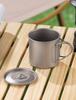 Pure Titanium Double-Layer Camping Mug with Foldable Handle and Lid