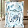 Oceanic Voyage Collection Theme blanket Lightweight Warm Flannel Blanket Decorative Throw Blanket for Home Decoration