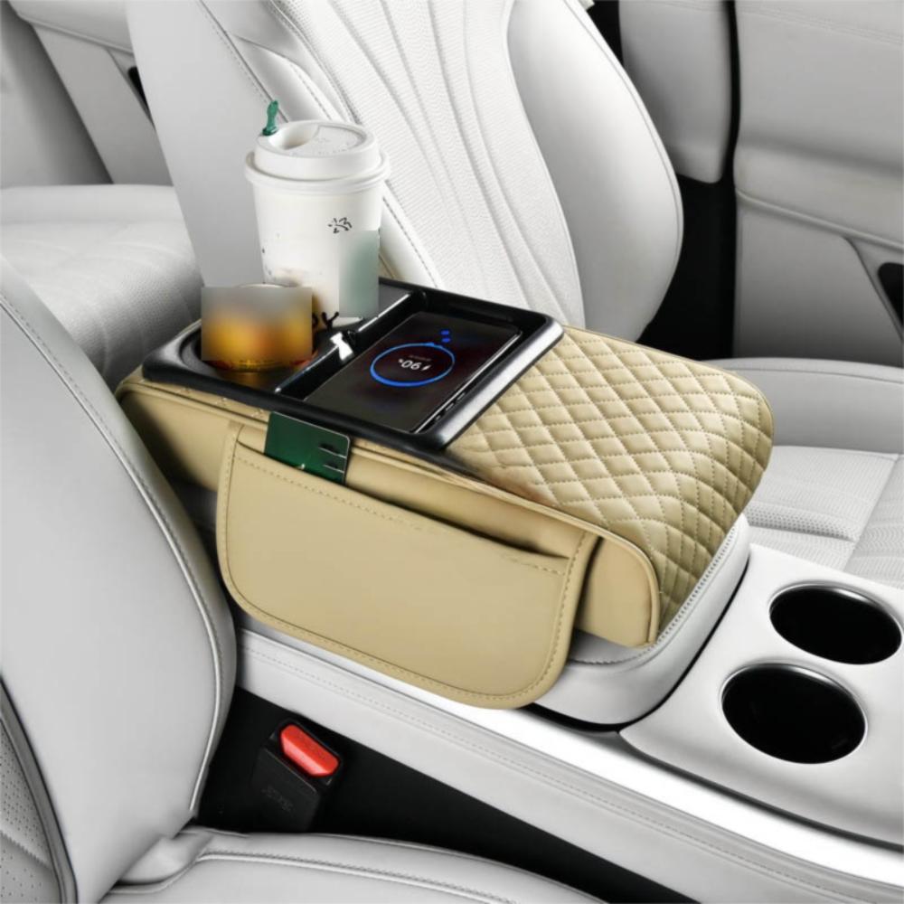 

Multifunctional Center Console Armrest Cushion Portable Storage Box Car Armrest Pillow Car бежевий