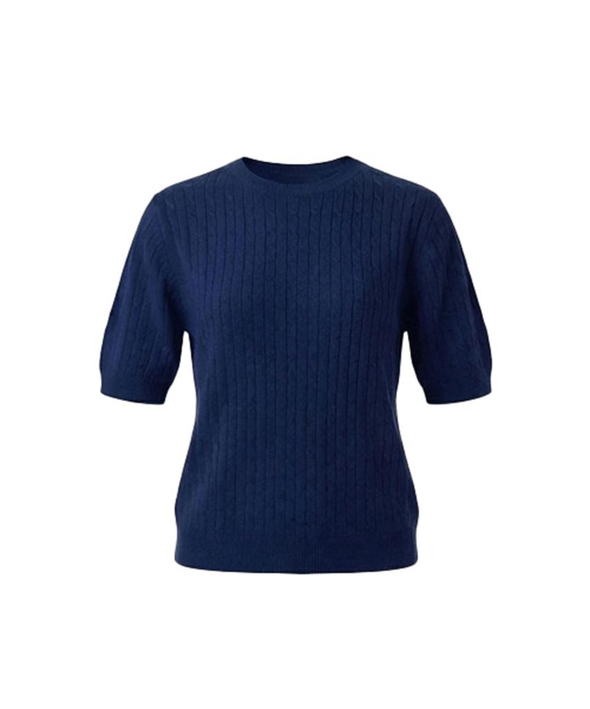Baseukala Cable Round Short Sleeve Knit (5Colors)