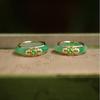 Sterling Silver Green Chalcedony Adjustable Women's Ring with Emerald Green Jade – High-End Feel