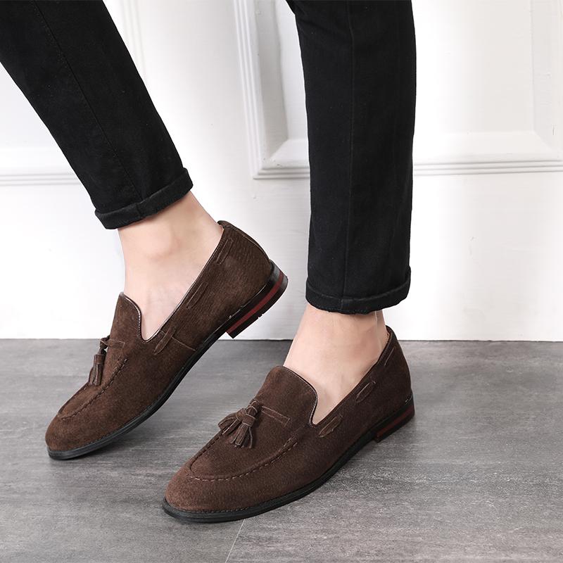 

Мужские лоферы Роскошный бренд Кожаные туфли Дышащие слипоны Однотонные Формальные Повседневные туфли Ручной работы Дизайнерская мужская обувь Мокасины 38 коричневый