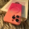 Wireless Charge Gradient Pattern Phone Case For iPhone 17 Air 16 15 14 13 12 11 Pro Max 17 Soft Magnetic Silicone Cover