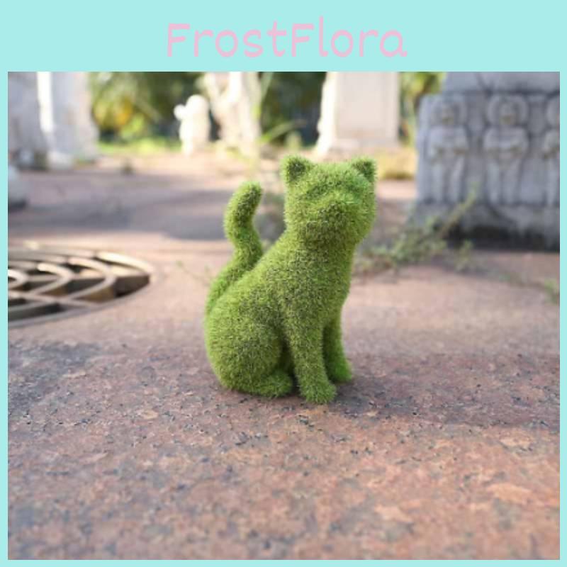 Posture Sitting Resin Cat Dog Plush Ornament Suitable For Daily Decor Balcony