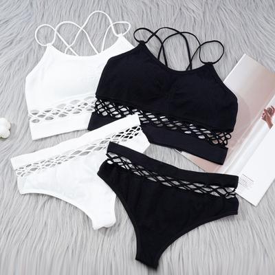 2 buc/set Set sutien sport respirabil Anti-transpirație Fitness Top fără sudură Lenjerie yoga Alergare Sală Chiloți sport Lenjerie Push Up pentru Cupa AB