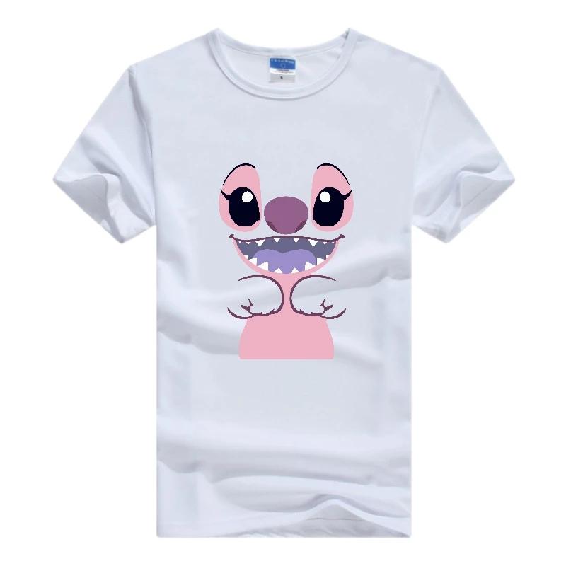 Disney Kawaii Lilo Stitch Print Hippie Cheap T-Shirt Summer Loose White Cute Stitch Ladies Tops Harajuku Men Tees Women Blouses