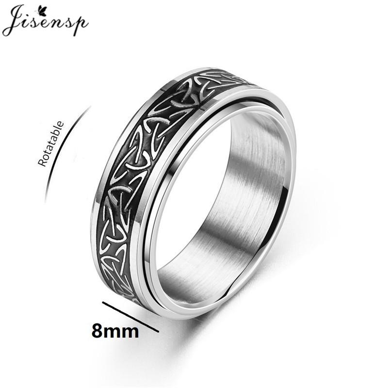 Viking nerezová ocel keltský uzel runové prsteny pro muže úleva od stresu otočný prsten punkové šperky dárek