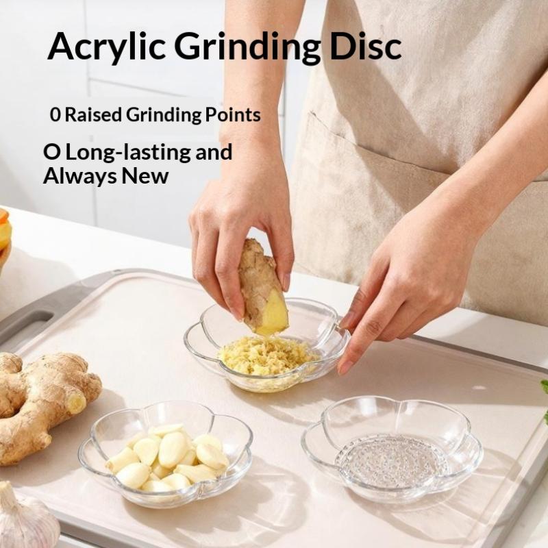 2Pcs Multi-Functional Garlic Grinding & Seasoning Dish Kitchen Prep & Dipping Tool For Garlic, Ginger, Chocolate, And More 2Pcs