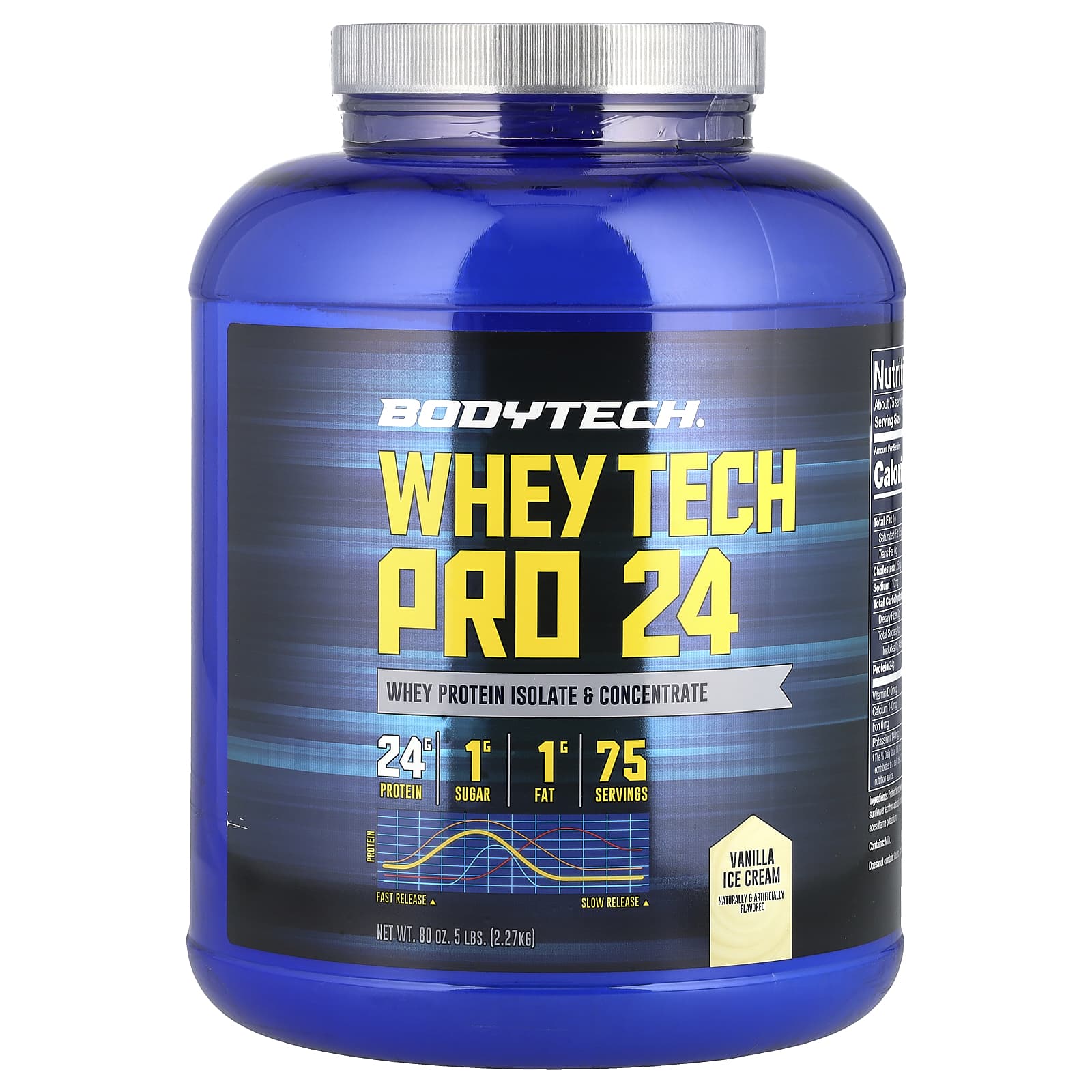 

Whey Tech Pro 24, Vanilla Ice Cream, 2.27Kg(5Lbs)