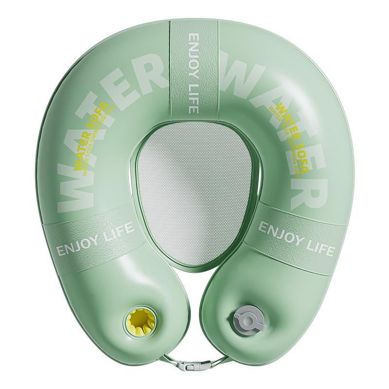 Inflatable U Shaped Pool Float Lounge Water Hammock with Cup Holder