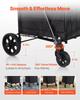 Shopping Cart, Folding Grocery Utility Cart with Dual Baskets, Waterproof Liner & Wheels, 45 KG Large Load Capacity, Heavy Duty Laundry Basket for