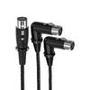 3Pin Splitter Cable 1 3Pin Female to 2 Female Y Cable Balanced Microphone Splitter Cord Sound Adapter 90 Degree