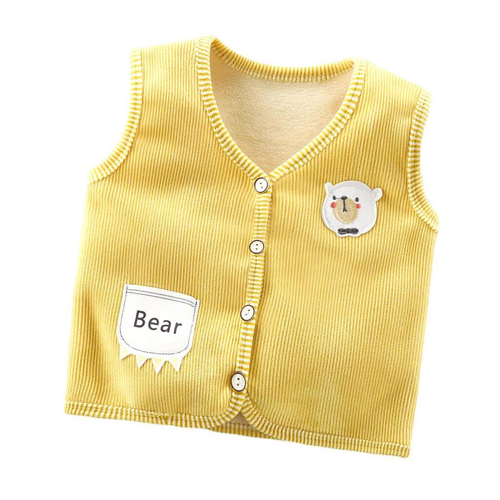 Stylish Children's Plus Velvet Vest: Warm, Thickened Autumn/Winter Waistcoat for Boys & Girls
