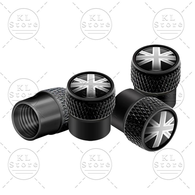 Exterior 4Pcs United Kingdom National Flag Badge Car Wheel Tyre Tires Valve Stem Caps Dust-proof Cover For Universal Automobiles