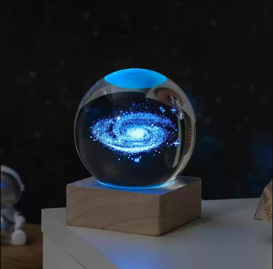 Valentinstag dekorative Lampe 3D Kristallkugel leuchtende LED Nachtlicht Schlafzimmer Dekor Galaxie Mond Nachtlampe Geschenk für Kinderpaar