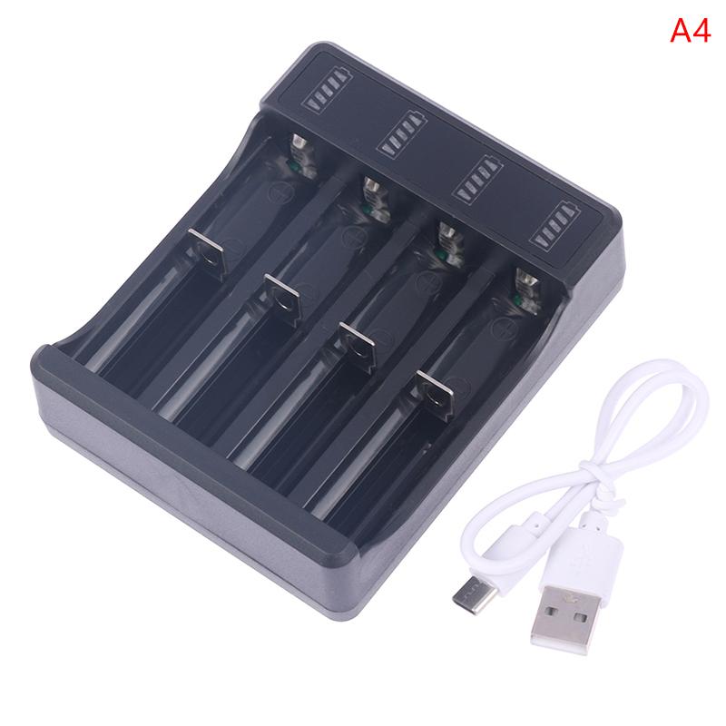18650/14500 Fast Charger With Type Cable 4.2V Lithium Battery 4 Slot Strong Light Flashlight Intelligent Charger