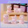 Charming Resin Cartoon Pig Figurines Small Animal Desktop Car Ornaments
