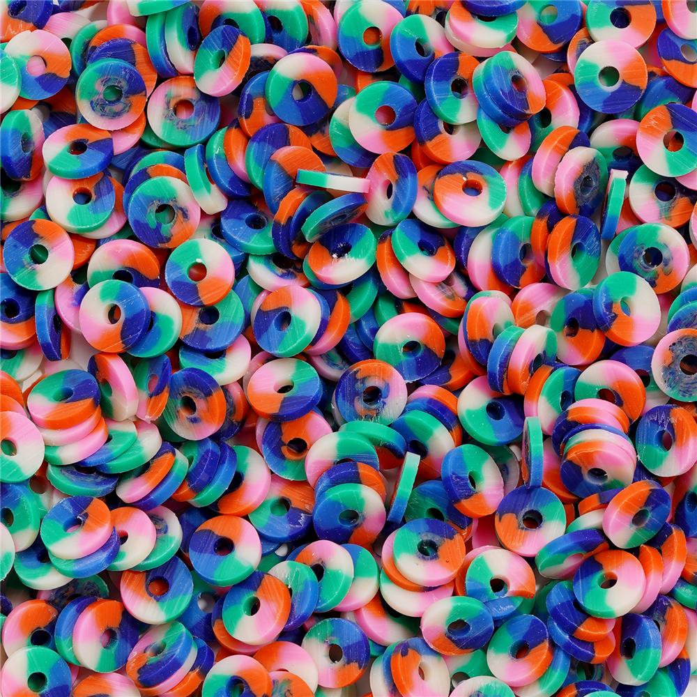 350pcs 6mm Flat Round Polymer Clay Beads Loose Spacer Beads for Jewelry Making DIY Needlework Bracelet Necklace Accessories