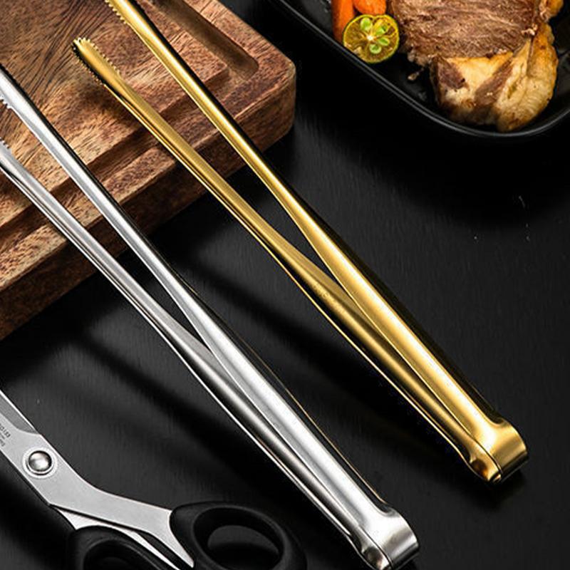 Keukentang voor Koken Grillen Keukentang Hittebestendig Roestvrij Staal Voedseltang Multifunctionele Voedselklem Zwaar Uitgevoerd