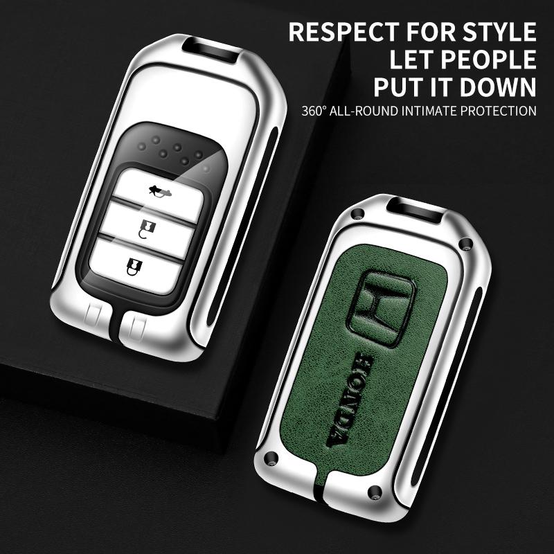Zinc Alloy Car Smart Remote Key Case Cover Shell For Honda Vezel City Civic Jazz BRV BR-V HRV Protector Fob Keychain Accessories
