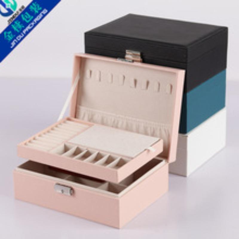 Gold-embossed Pu Leather 3-slot Cylindrical Watch Box - Jewelry & Watch Storage & Display Packaging