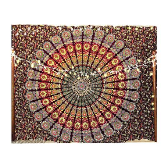 Böhmische Wandteppich, Wandbehang Teppich, Indischer Kreis Muster Teppich für Studentenwohnheim Schlafzimmer Wohnzimmer Wandkunst Fotografie Hintergrund