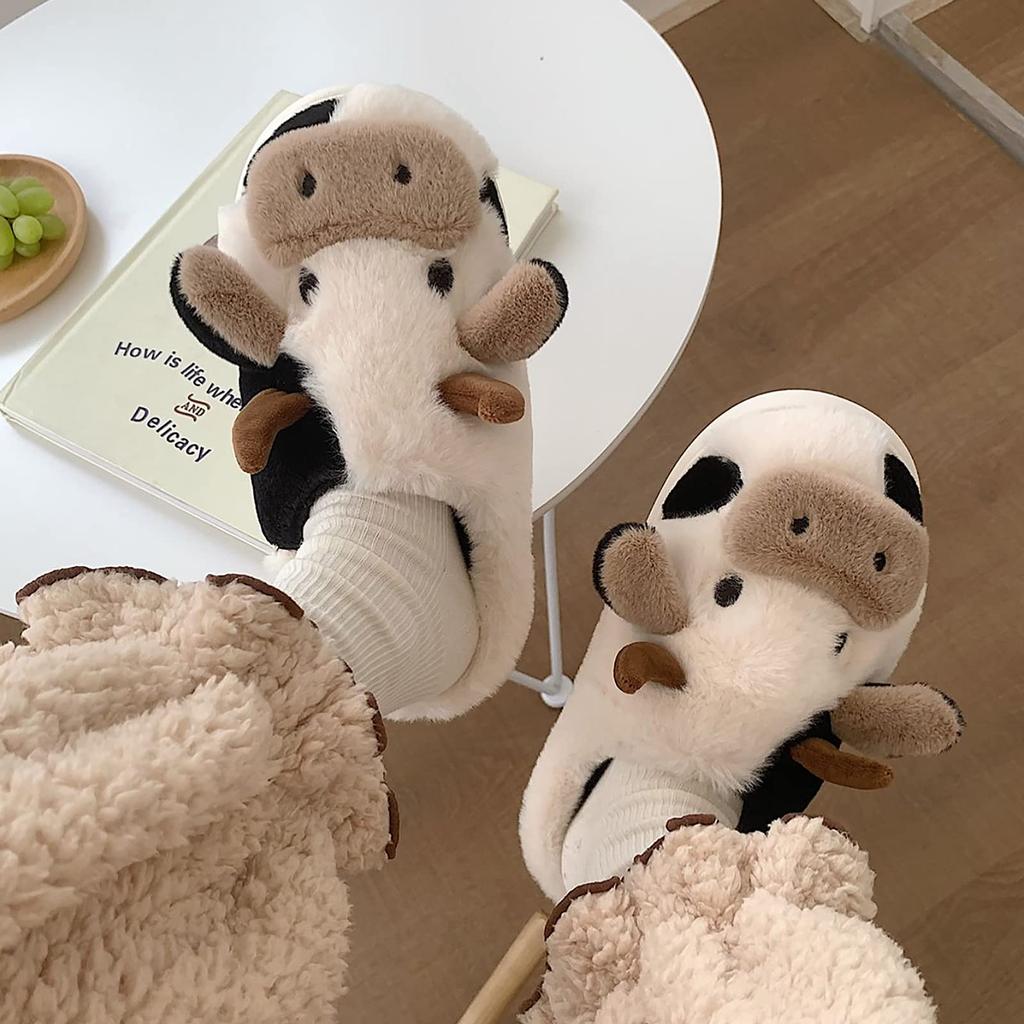 FakeFace Tier Zimmer Hausschuhe mit flauschigen Indoor Schuhen für den Herbst und warme Hausschuhe mit Fleece Niedliche Zimmer Hausschuhe für Damen und Dick Geeignet für und