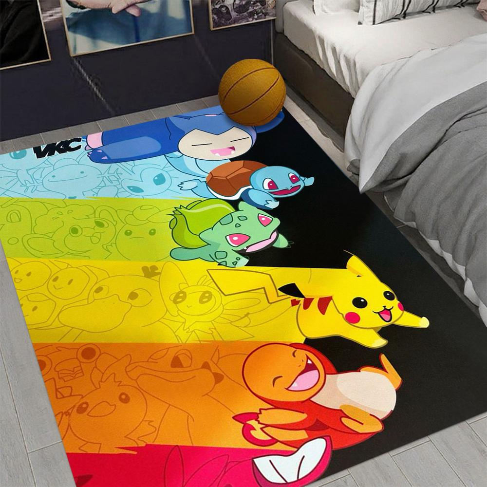 MINISO Pokemon Theme Carpet for Living Room Decor Man's Cave Boy's Bedroom Leisure Sofa Mat Welcome Rug Kid's Favorite Gifts