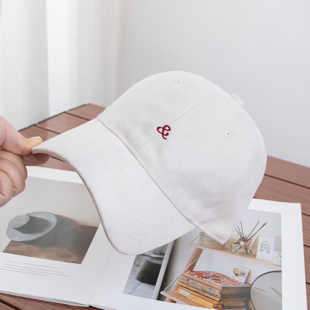 Simple & Character Embroidery Suede Warm Baseball Cap Women's Early Autumn Outdoor Travel Versatile Bent Hat Men's