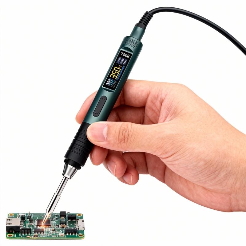 High Precise Temperature Control Soldering Iron LCD Screen Adjustable 18-140W Power for Professional Welding Repairs