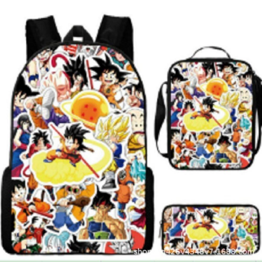 

Dragon Ball schoolbag three-piece set Campus primary and secondary school students simple high value dirt-resistant travel backpack tide Pencil Case