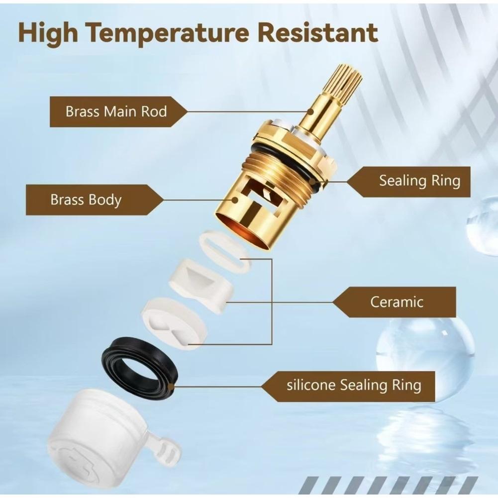 Brass Valve Core Cartridge Replacement 2pcs Quick Open Compatible with Faucet Water Control 9940530070A 0070AH