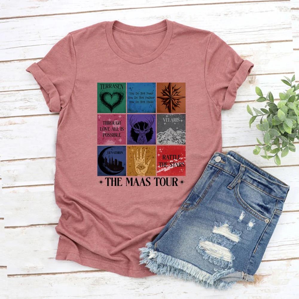 Sarah J Maas Eras Tour Shirt The Maas Tour Tee Crescent City Tshirt Womens Graphic T Shirts Throne of Glass Merch SJM Fans Gift