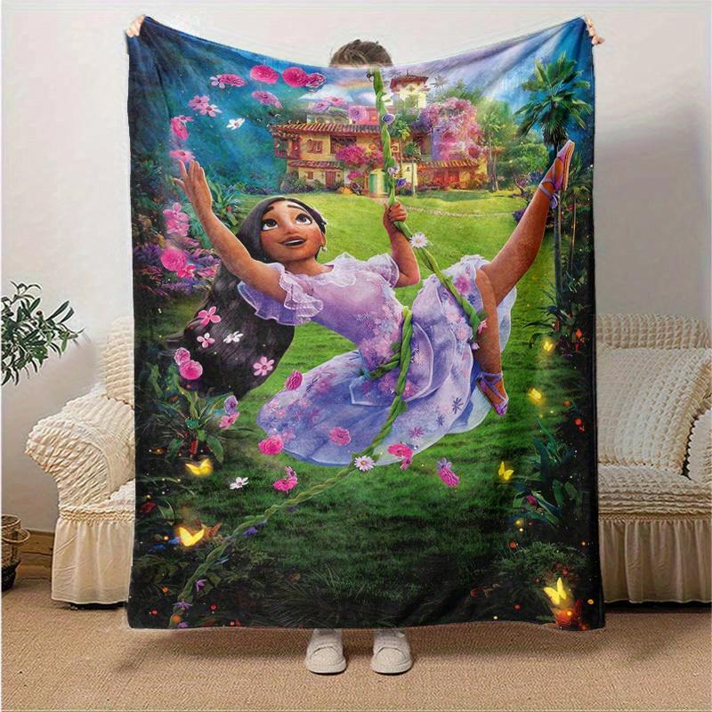 1pc, Enchanting Garden Adventure: A Magical Home Decor Gift Cozy Flannel Blanket for Bedroom, Living Room, Travel, Camping, Car