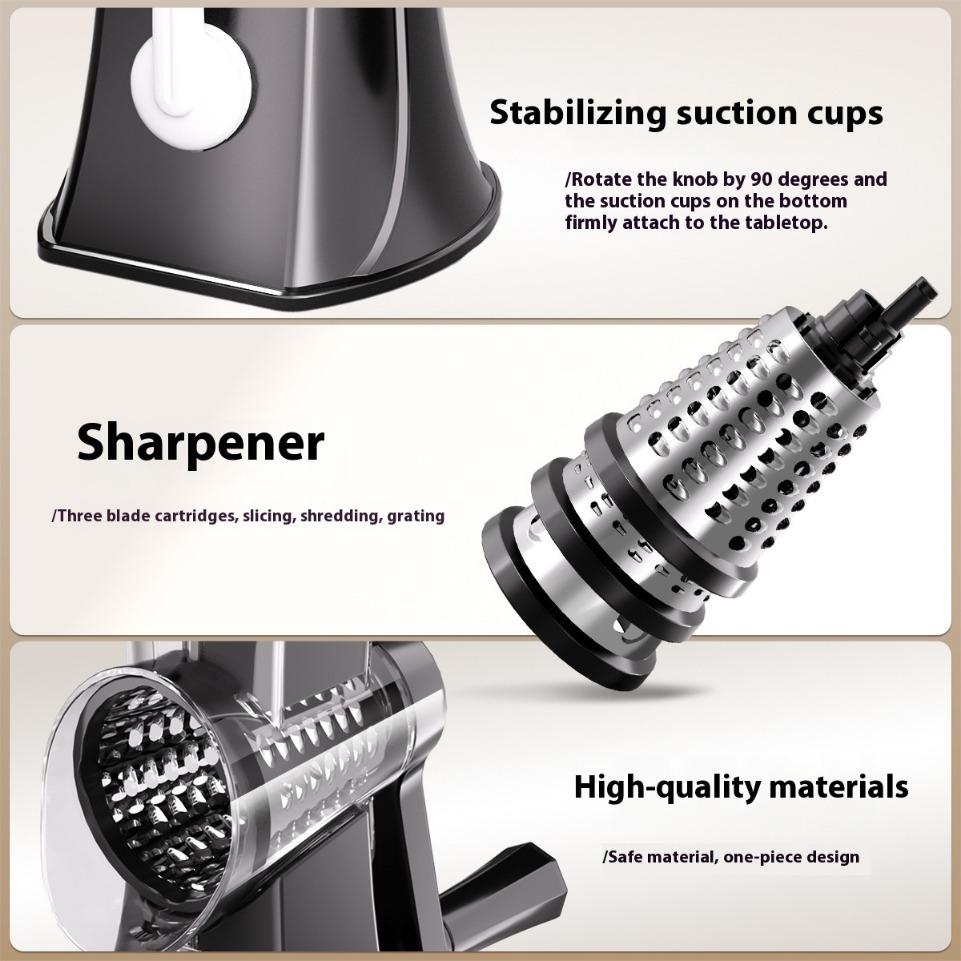 2025Nowy 3w1 Wielofunkcyjny Krajalnica do Warzyw i Siekacz do Żywności Ręczna Kuchenna Krajalnica z 3 Ostrzami do Ziemniaków Czosnku Sera Szatkownica