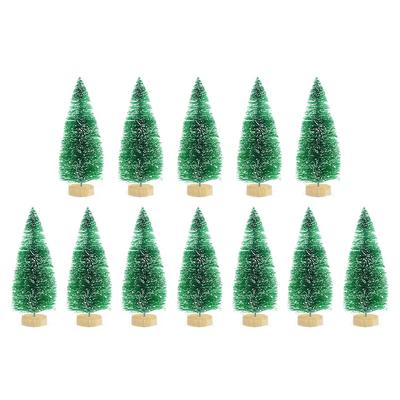 12pcs Mini Christmas Tree Pine Tree DIY Christmas Decorations For Home Table Navidad Xmas Ornaments New Decor Kids Gift