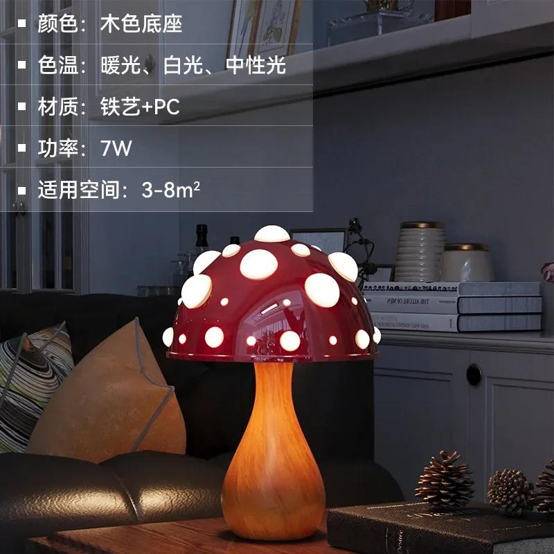 Amanita Mushroom Lamp with LED Tricolored Bulb AC or USB Warm Light Biomimetic Fly Agaric Desk Light for LivingroomBedside Hotel