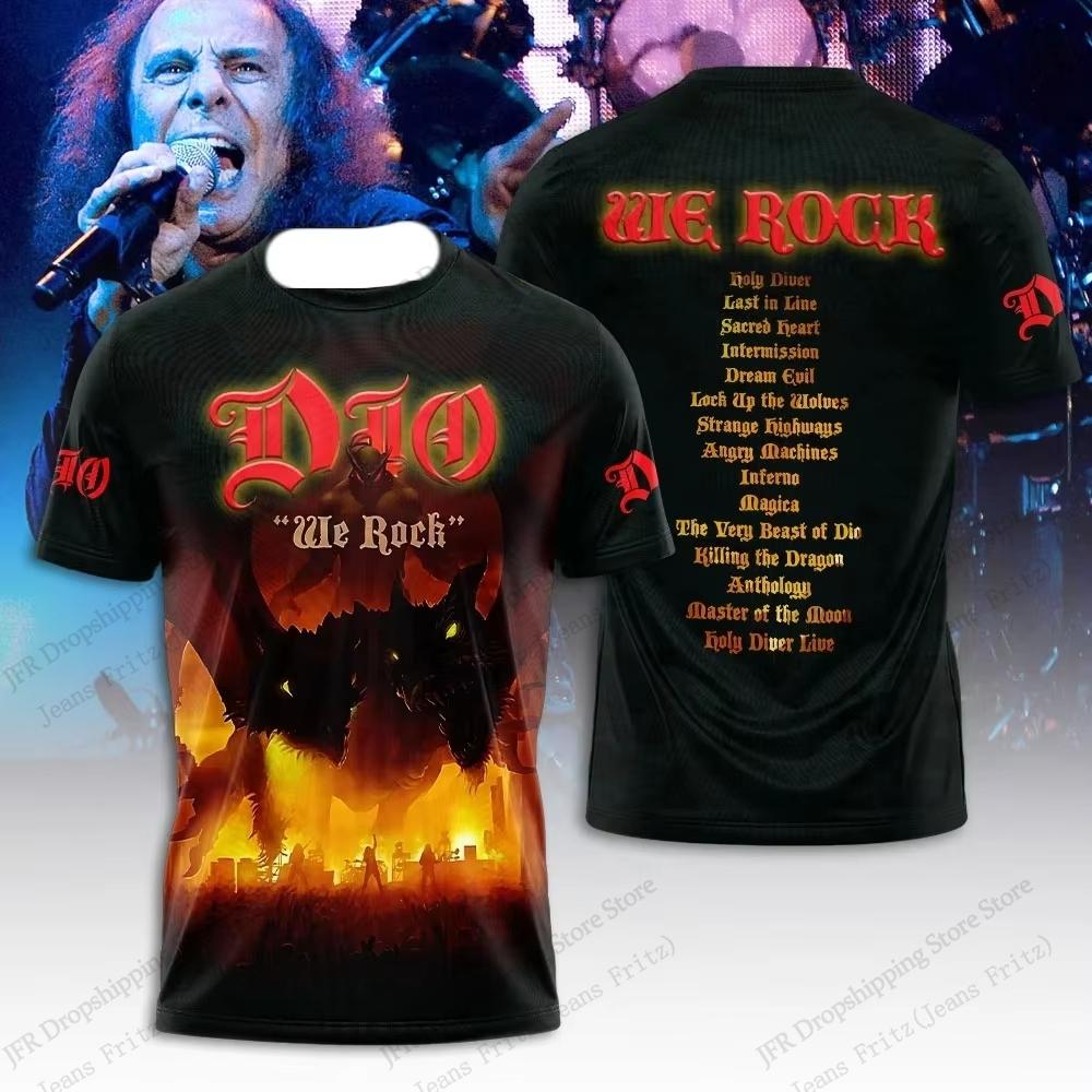 Retro Rock Dio Band 3d Graphic Print T-shirt Men Women Fashion Casual Oversized Short Sleeve Tops Tees Men Clothing Album