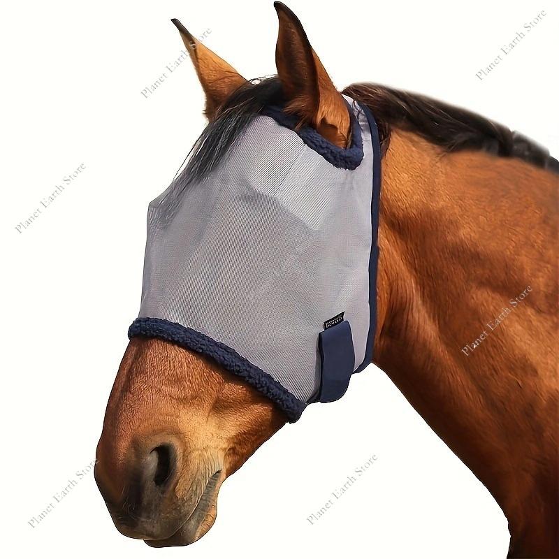 Anti Mosquito Horse Anti Fly Mesh Mask Ear Masks Protector Flying Mask Horse Riding Equestrian Equipment
